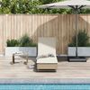 vidaXL Sonnenliege mit Rollen und Auflage Beige Poly Rattan 4104037 Bild 3
