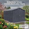 Albatros Profi Gerätehaus XXL – verzinktes Metall in Anthrazit (RAL 7016) | 259x313x192cm, 15,5m³ | Inkl. Schloss & Werkzeughaken | wetterfest Bild 5