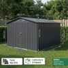 Albatros Profi Gerätehaus XXL – verzinktes Metall in Anthrazit (RAL 7016) | 259x313x192cm, 15,5m³ | Inkl. Schloss & Werkzeughaken | wetterfest Bild 3