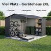 Albatros Profi Gerätehaus XXL – verzinktes Metall in Anthrazit (RAL 7016) | 259x313x192cm, 15,5m³ | Inkl. Schloss & Werkzeughaken | wetterfest Bild 2