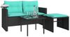 vidaXL 3-teiliges Gartensofa-Set mit Kissen, schwarzes Polyrattan 365466 Bild 4