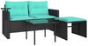 vidaXL 3-teiliges Gartensofa-Set mit Kissen, schwarzes Polyrattan 365466 Bild 2