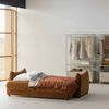 Schlafsofa Jonne Chenille, modern wandelbar mit Bettkasten, 3-Sitzer in Braun, weich gepolstert Bild 2