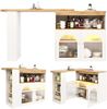 138-193X39X105CM Moderner ausziehbarer Bartisch ,Ausziehbarer Esstisch mit Stauraum , Stehtisch Bistrotisch, drehbar, für Esszimmer,Mit 1m langem LED Lichtstreifen(Einstellbare Lichtfarbe),Weiß Bild 2