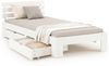 Einzelbett mit 2 Bettkästen 90x200 Holzbett Futonbett Weiß Kiefer Bett Bettgestell Massivholz Bild 1