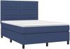 Boxspringbett mit Matratze & LED Stoff Blau 140x200 cm Bild 3