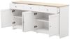 Ulife Sideboard Weiß Kommode mit 3 Schubladen und 4 Klappen, 160x37x75cm Bild 3