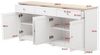 Ulife Sideboard Weiß Kommode mit 3 Schubladen und 4 Klappen, 160x37x75cm Bild 4