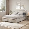 PXloue Stauraumbett Polsterbett Doppelbett, mit bettkasten und Lattenrost,Samtstoff,160x200 cm Bild 5