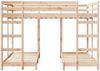 vidaXL Dreifach Etagenbettrahmen Braun 140 x 200 cm 3414564 Bild 4