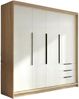 Schwebetürenschrank KLARI 2-türig Schrank 200 cm (mit Spiegel) Farbe: Sonoma, Weiß, Weiß Bild 2
