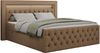 Boxspringbett, Stauraumbett mit Bettkasten, LED - GOLD-9 - 120x200cm - Braun Kunstleder - H4 Bild 3