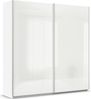 rauch Quadra, Kleiderschrank, Schiebetürenschrank, 2-türig, mit Glasfront, mit 3 Kleiderstangen und 6 Einlegeböden, Farbe Weiß/Glas Weiß, BxHxT 226x229x62cm Bild 3