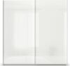 rauch Quadra, Kleiderschrank, Schiebetürenschrank, 2-türig, mit Glasfront, mit 3 Kleiderstangen und 6 Einlegeböden, Farbe Weiß/Glas Weiß, BxHxT 226x229x62cm Bild 2