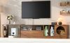 Drehbarer & ausziehbarer TV-Schrank mit Katzenbereich, Nussbaum, 180/260x40x50 cm Bild 5