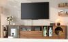 Drehbarer & ausziehbarer TV-Schrank mit Katzenbereich, Nussbaum, 180/260x40x50 cm Bild 4