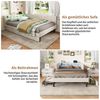 Simurq Polsterbett Daybett mit LED-Beleuchtung und USB, Schlafsofa Tagesbett Jugendbett (1 tlg, ohne Matratze), Sofabett, Doppelbett mit Lattenrost, Samtstoff, 140x200 cm Bild 3