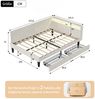 Simurq Polsterbett Daybett mit LED-Beleuchtung und USB, Schlafsofa Tagesbett Jugendbett (1 tlg, ohne Matratze), Sofabett, Doppelbett mit Lattenrost, Samtstoff, 140x200 cm Bild 2