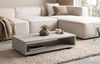Couchtisch 100x50x25cm Sandfarben Stein-Optik Rechteckig mit Stauraum Modern Bild 3