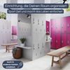 Umkleideschrank Spind IGOR - 6 Abteile, Etikettenhalter Lüftungsschlitze | Umkleidespind Schließfachschrank Garderobenspind, 185x90x45cm Anthrazit-Lila Bild 3