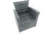 Fimous Gartenlounge Set Rattan Ecksofa Set mit 4 Hockern 2 Sesseln Dunkelgrau gemischt Bild 5