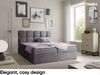 MEBLINI Boxspringbett NIKOLAS 180x200 cm mit Bettkasten – H3/Dunkelgrau Boucle Polsterbett - Doppelbett mit Topper & Bonellfederkern-Matratze Bild 2