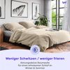 Wolkenfeld Bettwäsche Renforcé Bettwäsche Baumwolle - Natürlich weiches Schlafgefühl, Renforcé, 3 teilig, 135x200 cm, 155x220 & Übergrößen I inkl. Kissenbezüge 80x80 I uni Bild 4