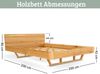 Massivholzbett 200x200cm KEILO - Eichenholz | Bettrahmen mit Bettkopf, Holzbett naturgeölt, Holzkufen | Bettgestell Doppelbett Futonbett Bild 2