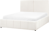 Bett mit Stauraum Stoff CASTELNAVET 160 x 200 cm Cremeweiß Bild 5