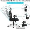 Ticova Ergonomischer Bürostuhl Hoher Rücken Verstellbare Armlehne Kopfstütze Bild 2