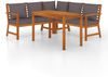 vidaXL 4-tlg. Garten-Essgruppe mit Kissen Massivholz Akazie 3154963 Bild 2