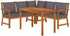 vidaXL 4-tlg. Garten-Essgruppe mit Kissen Massivholz Akazie 3154963 Bild 3