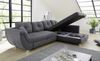 Ecksofa groß mit Rutschen-Armlehne Schlaffunktion Bettkasten Couch in Grau Bild 3