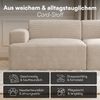 skølm 'Freki' Cloud Sofa 2 Sitzer mit Hocker, Vollschaumcouch mit Federkern und Vakuum-Kompression, kein Aufbau erforderlich, mit 2 Kissen, Cord beige Bild 5