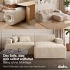 skølm 'Freki' Cloud Sofa 2 Sitzer mit Hocker, Vollschaumcouch mit Federkern und Vakuum-Kompression, kein Aufbau erforderlich, mit 2 Kissen, Cord beige Bild 3