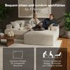 skølm 'Freki' Cloud Sofa 2 Sitzer mit Hocker, Vollschaumcouch mit Federkern und Vakuum-Kompression, kein Aufbau erforderlich, mit 2 Kissen, Cord beige Bild 3