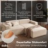 skølm 'Freki' Cloud Sofa 2 Sitzer mit Hocker, Vollschaumcouch mit Federkern und Vakuum-Kompression, kein Aufbau erforderlich, mit 2 Kissen, Cord beige Bild 2