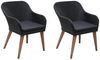 Gartenstuhl EGOS 2er Set Poly-Rattan 62,5x55x82 cm mit Polster Schwarz | Gartenstuhl Rattan Outdoorstühle Balkonstühle Bild 2