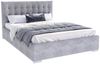 FDM Polsterbett Bettrahmen Bettgestell 90x200, 120x200, 140x200, 160x200, 180x200cm (MADE IN EU - mit hochwertigem Velours Bezug, Bettrahmen, Bett, Optional mit Matratze bestellbar, mit großen gepolsterten Kopfteil, mit Bettkasten zum aufklappen), Meta... Bild 3