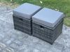 Fimous 11 Sitzer Outdoor Polyrattan Gartenmöbel Sofa Set Terrassen Rechteckiger Esstisch mit 2 Kleiner Hocker Dunkelgrau gemischt Bild 5