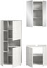 Badezimmer-Set >Vira< (3-teilig) in weiß / weiß hochglanz - 135x190x34cm (BxHxT) Bild 4