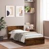 vidaXL Bettgestell mit Kopfteil Räuchereiche 100x200 cm Holzwerkstoff 838621 Bild 3