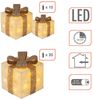 Spetebo LED Dekoobjekt LED Geschenkboxen mit Timer 3er Set - creme, Timerfunktion, LED fest verbaut, warm weiß, Weihnachts Deko Boxen warm weiß beleuchtet Bild 2