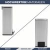 Mülleimer mit Fußpedal 30L Edelstahl - Inneneimer, ABS | Tretmülleimer Küche Abfalleimer mit Deckel Müllbehälter Kücheneimer Treteimer Büro, Silber Bild 4
