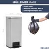 Mülleimer mit Fußpedal 30L Edelstahl - Inneneimer, ABS | Tretmülleimer Küche Abfalleimer mit Deckel Müllbehälter Kücheneimer Treteimer Büro, Silber Bild 3