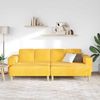 vidaXL Stoffsofa mit Kissen, Cord helles gelb Bild 3