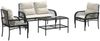 vidaXL 4-tlg. Garten-Sofagarnitur mit Kissen Schwarz Poly Rattan 368726 Bild 3