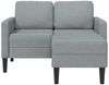 vidaXL 2-Sitzer-Sofa mit Chaiselongue L-Form Hellgrau 125 cm Stoff 4107061 Bild 3