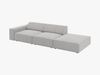 Micadoni Sofa Jodie 3-Sitzer Rechts Strukturierter Stoff Megan Hellgrau Bild 3