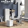 bümö Andratx Aktenschrank abschließbar, Büroschrank Holz 80cm breit in Lichtgrau - abschließbarer Schrank mit 5OH Aktenregal für's Büro & Arbeitszimmer, Ordnerschrank mit Schloss, AXAS5OH-69 Bild 5
